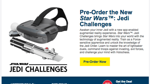 Best Buy Disney 'Star Wars: Jedi Challenges' Email